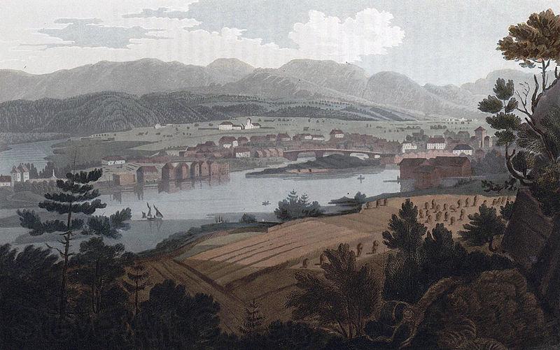John William Edy Town of Skeen Norge oil painting art